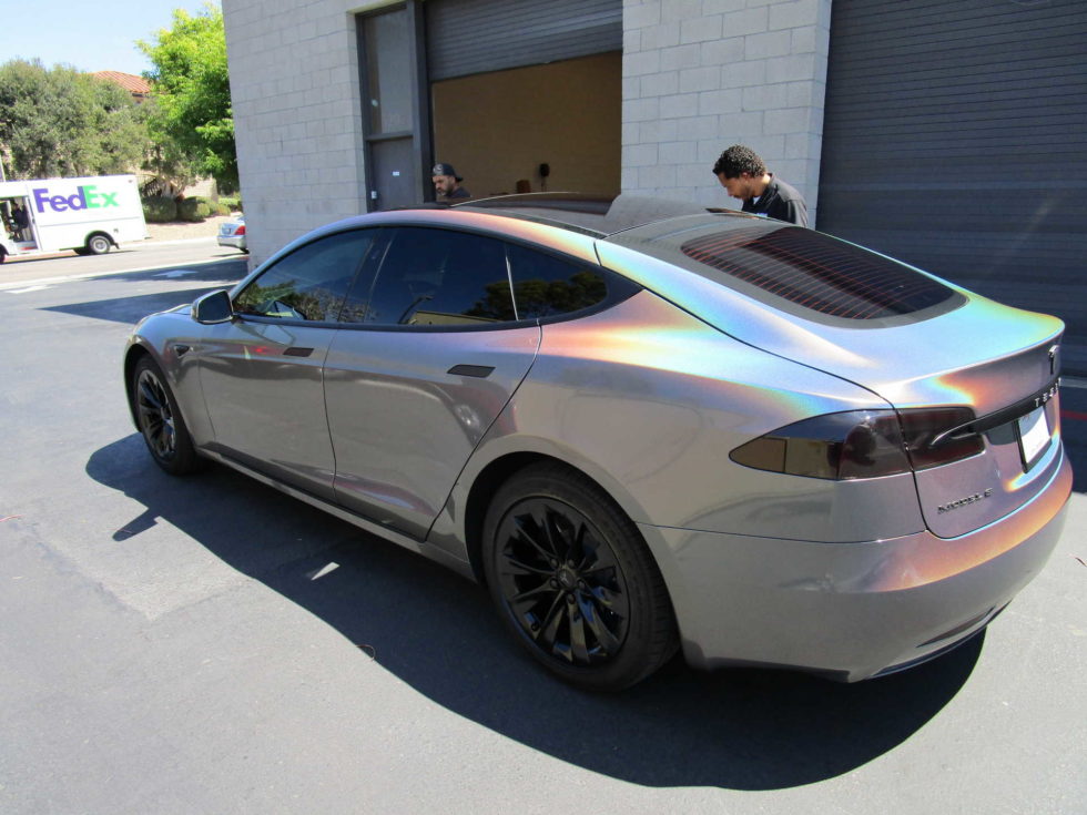 Tesla Model S Rainbow Chrome Color Flip - San Diego Vinyl Wrap & San ...